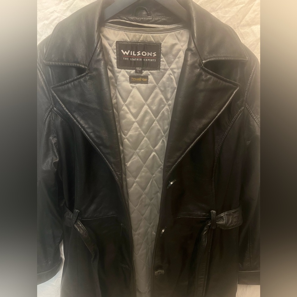 Wilson’s The Leather Experts, Men’s Leather Jacket, Leather Blazer, Black, Large - Picture 5 of 5